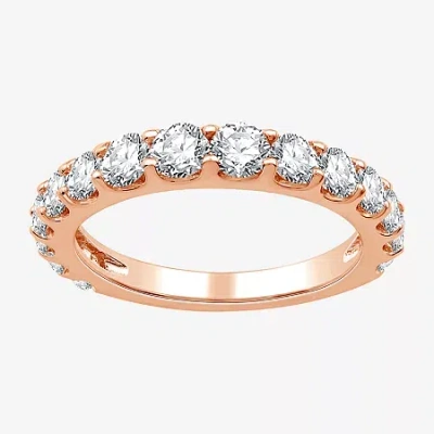 Modern Bride (g / Si1-si2) Womens 1 1/2 Ct. T.w. Lab Grown White Diamond 10k White Gold Wedding Band