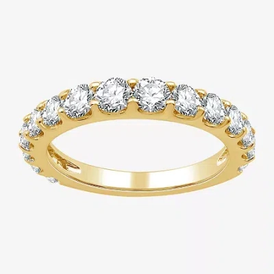 Modern Bride (g / Si1-si2) Womens 1 1/2 Ct. T.w. Lab Grown White Diamond 10k White Gold Wedding Band
