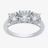 Modern Bride (g / Si1-si2) Womens 1 Ct. T.w. Lab Grown White Diamond 10k Gold Round 3-stone Engagement Ring In White
