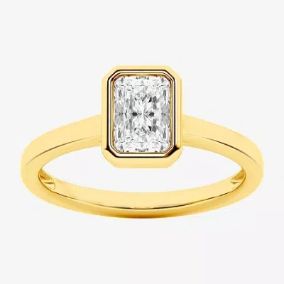 Modern Bride (g / Si1-si2) Womens 1 Ct. T.w. Lab Grown White Diamond 10k Gold Solitaire Engagement Ring