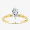 Modern Bride (g / Si1-si2) Womens 3/4 Ct. Lab Grown White Diamond 10k White Gold Marquise Solitaire Engagement Ri In Yellow