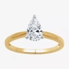 Modern Bride (g / Si1-si2) Womens 3/4 Ct. Lab Grown White Diamond 10k White Gold Pear Solitaire Engagement Ring In Yellow