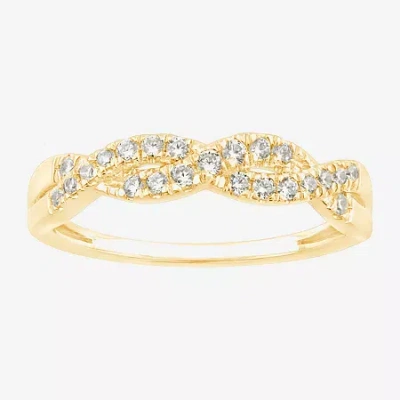 Modern Bride (g / Si2) Womens 1/4 Ct. T.w. Lab Grown White Diamond 10k White Gold Wedding Band