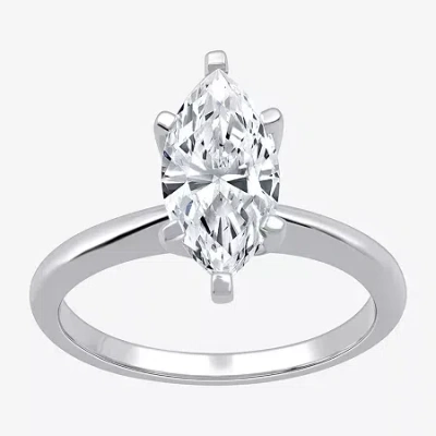 Modern Bride (g / Si2) Womens 2 Ct. Lab-grown White Diamond 14k Gold Marquise Solitaire Engagement Ring
