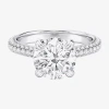 Modern Bride (g / Si2) Womens 4 Ct. T.w. Lab Grown White Diamond 10k White Gold Round Side Stone Engagement Ring In Silver