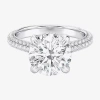 Modern Bride (g / Si2) Womens 5 Ct. T.w. Lab Grown White Diamond 10k White Gold Round Side Stone Engagement Ring In Transparent