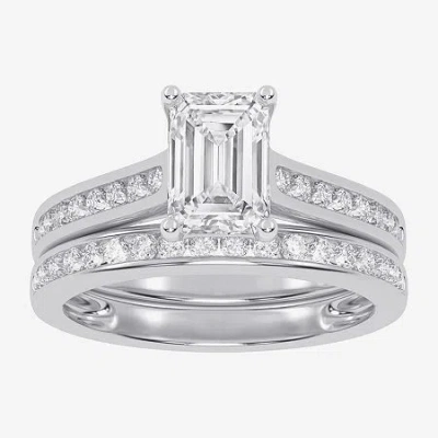 Modern Bride (g / Vs2-si1) Womens 1 1/2 Ct. T.w. Lab Grown White Diamond 10k Gold Side Stone Bridal Set