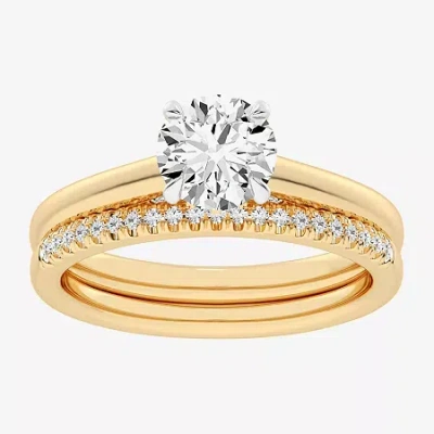 Modern Bride (g / Vs2-si1) Womens 1 1/4 Ct. T.w. Lab Grown White Diamond 14k Gold Round Solitaire Bridal Set