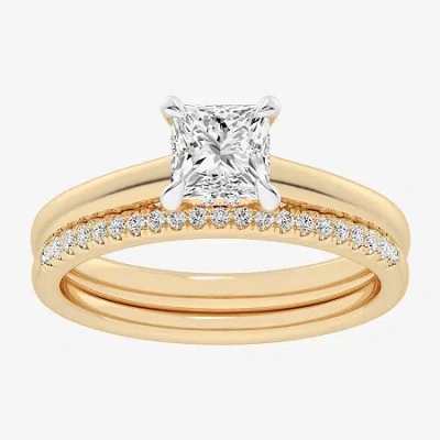 Modern Bride (g / Vs2-si1) Womens 1 1/4 Ct. T.w. Lab Grown White Diamond 14k White Gold Solitaire Bridal Set
