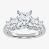 Modern Bride (g / Vs2-si1) Womens 3 1/2 Ct. T.w Lab Grown White Diamond 14k White Gold 5-stone Engagement Ring In Silver