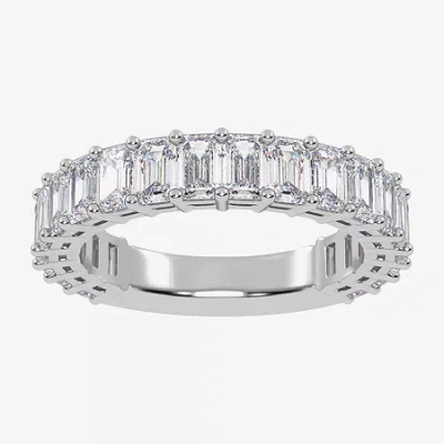 Modern Bride (g / Vs2-si1) Womens 3.5mm 2 Ct. T.w. Lab Grown White Diamond 14k White Gold Wedding Band In Transparent