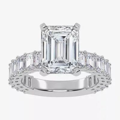 Modern Bride (g / Vs2-si1) Womens 4 7/8 Ct. T.w. Lab Grown White Diamond 14k White Gold Side Stone Engagement Rin In Silver