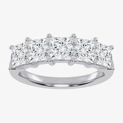 Modern Bride (g / Vs2-si2) Womens 2 1/2 Ct. T.w. Lab Grown White Diamond 14k White Gold 5-stone Anniversary Band