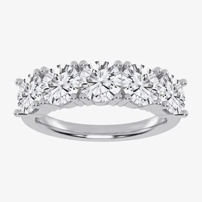 Modern Bride (g / Vs2-si2) Womens 2 1/2 Ct. T.w. Lab Grown White Diamond 14k White Gold 5-stone Anniversary Band