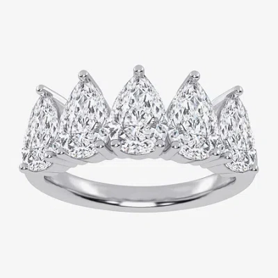 Modern Bride (g / Vs2-si2) Womens 2 1/2 Ct. T.w. Lab Grown White Diamond 14k White Gold 5-stone Anniversary Band