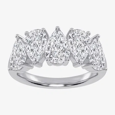 Modern Bride (g / Vs2-si2) Womens 2 1/2 Ct. T.w. Lab Grown White Diamond 14k White Gold 5-stone Anniversary Band