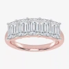 Modern Bride (g / Vs2-si2) Womens 2 1/2 Ct. T.w. Lab Grown White Diamond 14k White Gold 5-stone Anniversary Band In Pink