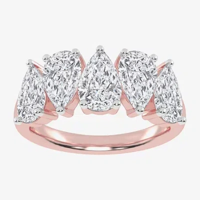 Modern Bride (g / Vs2-si2) Womens 2 1/2 Ct. T.w. Lab Grown White Diamond 14k White Gold 5-stone Anniversary Band