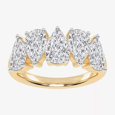 Modern Bride (g / Vs2-si2) Womens 2 1/2 Ct. T.w. Lab Grown White Diamond 14k White Gold 5-stone Anniversary Band