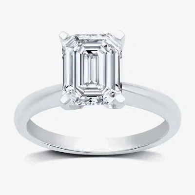 Modern Bride (g / Vs2) Womens 3 Ct. Lab-grown White Diamond 14k Gold Emerald Solitaire Engaement Ring
