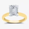 Modern Bride (g / Vs2) Womens 3 Ct. Lab-grown White Diamond 14k Gold Emerald Solitaire Engaement Ring In Gold