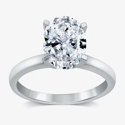 Modern Bride (g / Vs2) Womens 3 Ct. Lab-grown White Diamond 14k Gold Oval Solitaire Engaement Ring In Metallic
