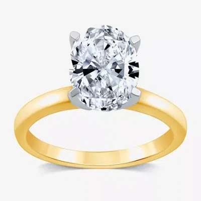 Modern Bride (g / Vs2) Womens 3 Ct. Lab-grown White Diamond 14k Gold Oval Solitaire Engaement Ring