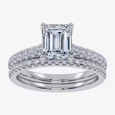 Modern Bride (g / Vs2-si1) Womens 3 1/2 Ct. T.w Lab Grown White Diamond 10k Gold Side Stone Bridal Set