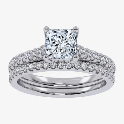 Modern Bride (g / Vs2-si1) Womens 4 1/2 Ct. T.w. Lab Grown White Diamond 10k Gold Side Stone Bridal Set