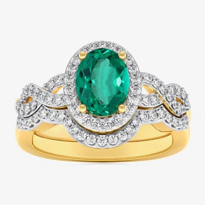 Modern Bride Gemstone Womens 1/2 Ct. T.w. Genuine Blue Topaz 10k White Gold Oval Side Stone Crossover Engagement  In Multi