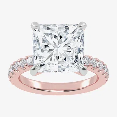 Modern Bride (g-h / Si1-si2) Womens 2 1/4 Ct. T.w. Lab Grown White Diamond 14k White Gold Side Stone Engagement R In Pink