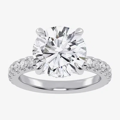 Modern Bride (g-h / Vs2-si1) Womens 4 1/2 Ct. T.w. Lab Grown White Diamond 14k Gold Round Side Stone Engagement R