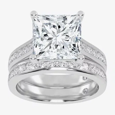 Modern Bride (g-h / Vs2-si1) Womens 6 Ct. T.w. Lab Grown White Diamond 14k Gold Side Stone Bridal Set In Metallic