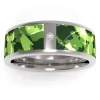 Modern Bride Green Camo Mens 8mm Diamond Accent Natural White Diamond Stainless Steel Wedding Band In Green