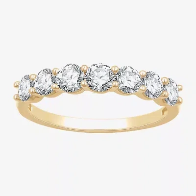 Modern Bride (g/si1-si2) Womens 2mm 1 Ct. T.w. Lab Grown White Diamond 14k Gold Over Silver Wedding Band