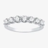 Modern Bride (g,si1-si2) Womens 2mm 1 Ct. T.w. Lab Grown White Diamond Sterling Silver Wedding Band In White
