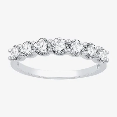 Modern Bride (g,si1-si2) Womens 2mm 1 Ct. T.w. Lab Grown White Diamond Sterling Silver Wedding Band