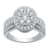 Modern Bride (h-i / I1) Womens 1 1/2 Ct. T.w. Lab Grown White Diamond 10k White Gold Side Stone Engagement Ring In Silver