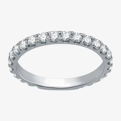 Modern Bride (h-i / I1) Womens 1 Ct. T.w. Lab Grown White Diamond 10k White Gold Eternity Wedding Band In Silver