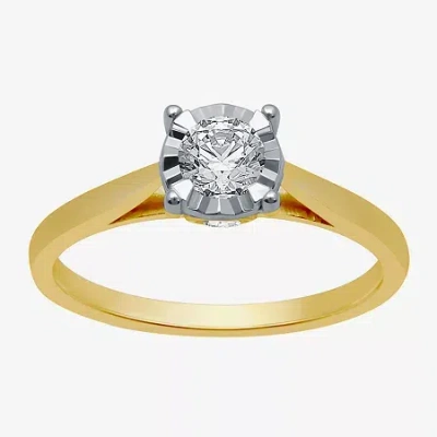 Modern Bride (h-i / I1) Womens 1/2 Ct. Lab Grown White Diamond 10k Gold Round Solitaire Engagement Ring In Transparent