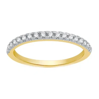 Modern Bride (h-i / I1) Womens 1/4 Ct. T.w. Lab Grown White Diamond 10k Gold Wedding Band