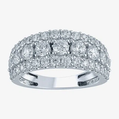 Modern Bride (h-i / I1) Womens 2 Ct. T.w. Lab Grown White Diamond 10k White Gold Anniversary Band