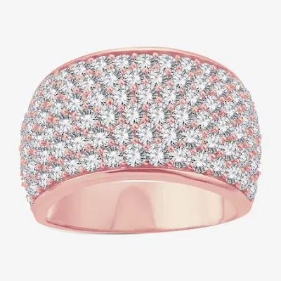 Modern Bride (h-i / I1) Womens 3 Ct. T.w. Lab Grown White Diamond 10k Rose Gold Anniversary Band In Pink