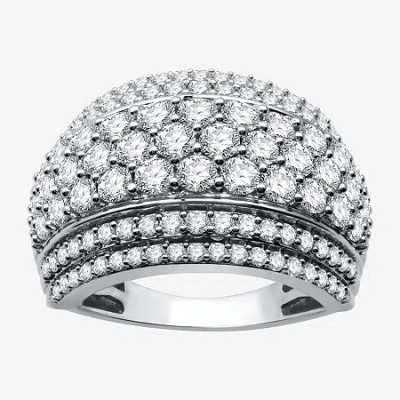 Modern Bride (h-i / I1) Womens 3 Ct. T.w. Lab Grown White Diamond 10k White Gold Anniversary Band In Silver