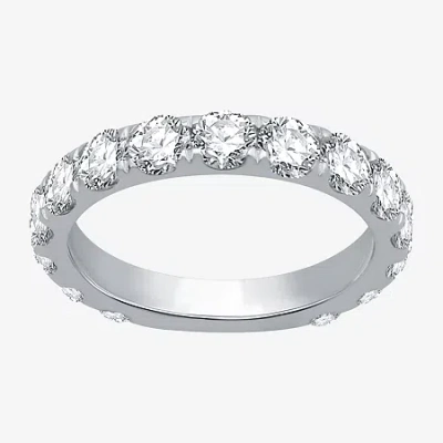 Modern Bride (h-i / I1) Womens 3 Ct. T.w. Lab Grown White Diamond 10k White Gold Wedding Band In Silver