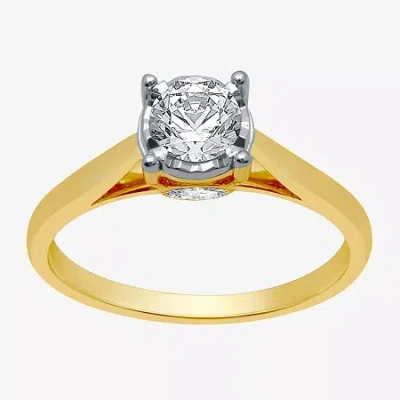 Modern Bride (h-i / I1) Womens 3/4 Ct. Lab Grown White Diamond 10k Gold Round Solitaire Engagement Ring