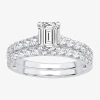 Modern Bride (h-i / Si1-si2) Signature By  Emerald Cut Womens 2 Ct. T.w. Lab Grown White Diamond Brid In White