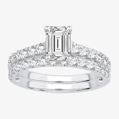 Modern Bride (h-i / Si1-si2) Signature By  Emerald Cut Womens 2 Ct. T.w. Lab Grown White Diamond Brid