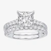 Modern Bride (h-i / Si1-si2) Signature By  Princess Cut Womens 3 Ct. T.w. Lab Grown White Diamond 14k In Silver