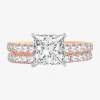 Modern Bride (h-i / Si1-si2) Signature By  Princess Cut Womens 3 Ct. T.w. Lab Grown White Diamond 14k In Pink